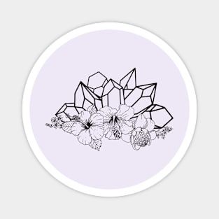 Crystals and flowers Magnet